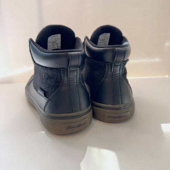 New! Eddie Bauer Black Leather & Wool High-Top Sneakers – Size US 8.5M - Picture 7 of 9